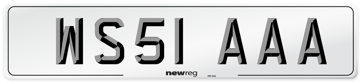 WS51 AAA Number Plate from New Reg